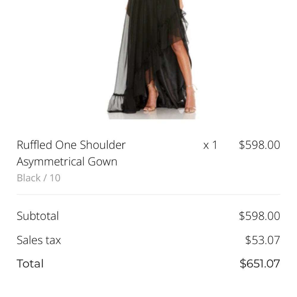 Mac Duggal Ruffled One Shoulder Gown  Sz10 wore once as new!!